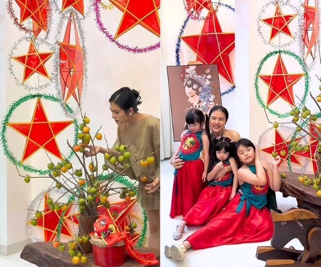 Trung thu nhà sao việt 2 con lai ấn của võ hạ trâm lên đồ trẩy hội 4 con vân trang rước đèn trong biệt thự 1000m2 - 3