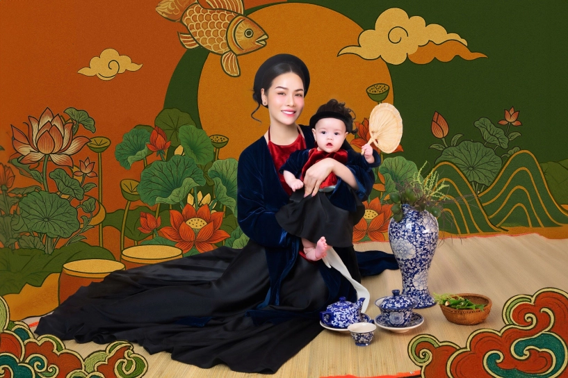 Trung thu nhà sao việt 2 con lai ấn của võ hạ trâm lên đồ trẩy hội 4 con vân trang rước đèn trong biệt thự 1000m2 - 7