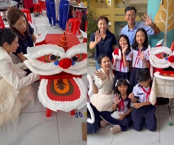 Vân trang tự tay trang trí trung thu cho lớp của con gái được khen vì nhà có điều kiện vẫn cho ái nữ học trường công - 1