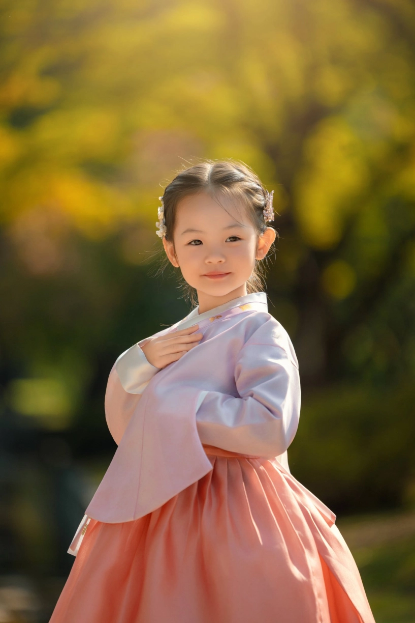 Con gái cường đô la - đàm thu trang diện hanbok xinh như công chúa - 3