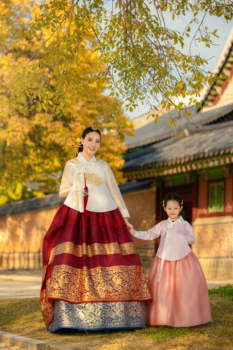 Con gái cường đô la - đàm thu trang diện hanbok xinh như công chúa - 7