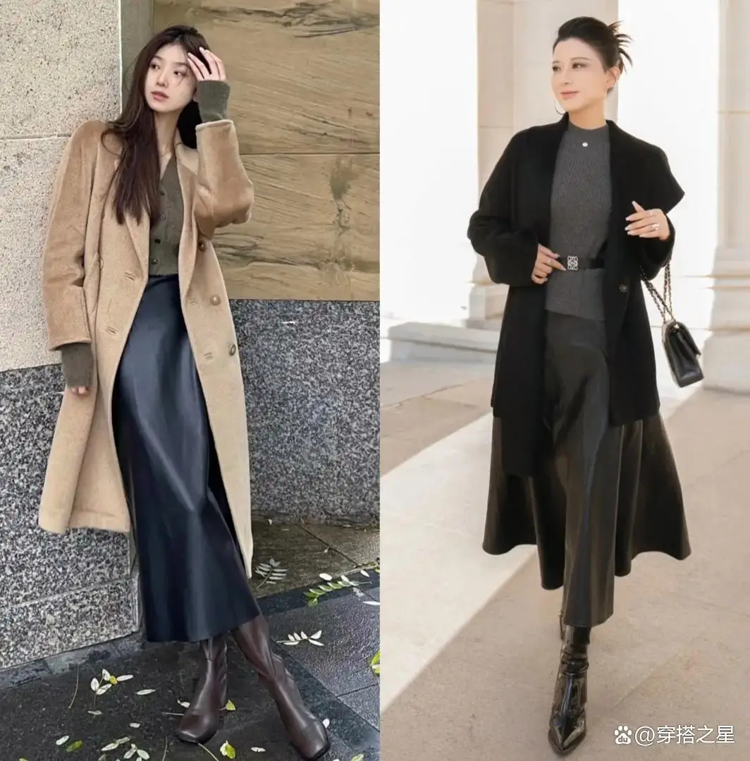 Mặc áo khoác dài nên phối với quần hay váy để tôn dáng chị em cứ áp dụng công thức 3 quần - 3 váy là chân ái - 9