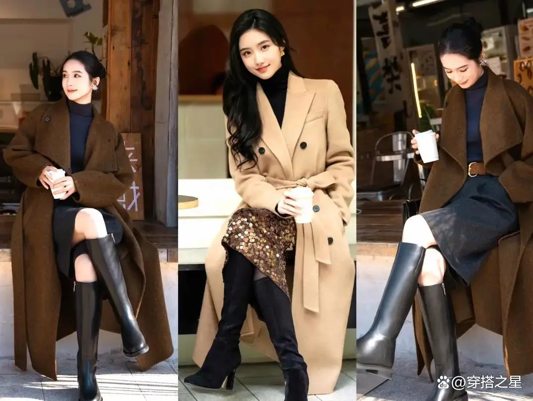 Mặc áo khoác dài nên phối với quần hay váy để tôn dáng chị em cứ áp dụng công thức 3 quần - 3 váy là chân ái - 10