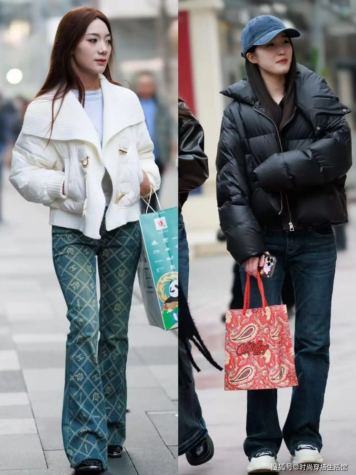 Mặc áo phao nên phối với quần jeans bó sát hay quần ống rộng chị em sành thời trang đều áp dụng công thức này - 2