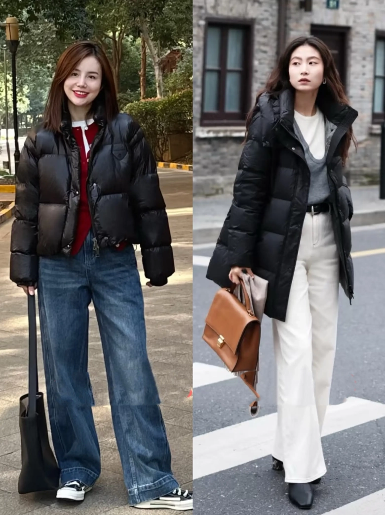 Mặc áo phao nên phối với quần jeans bó sát hay quần ống rộng chị em sành thời trang đều áp dụng công thức này - 3