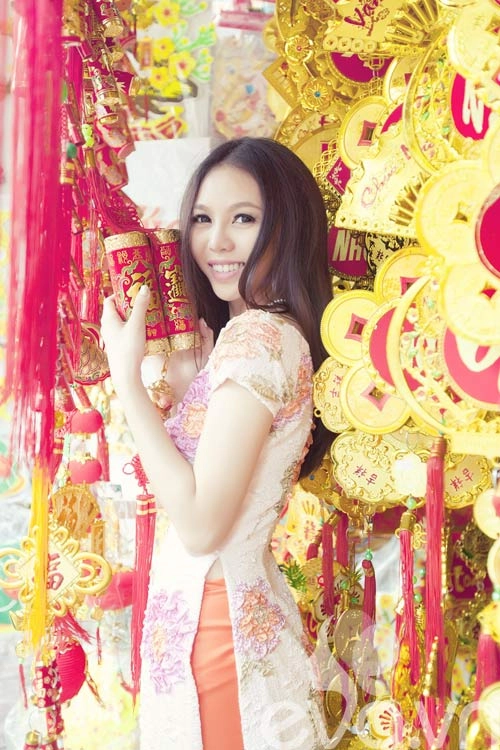 Bản sao jennifer phạm diện áo dài du xuân - 2