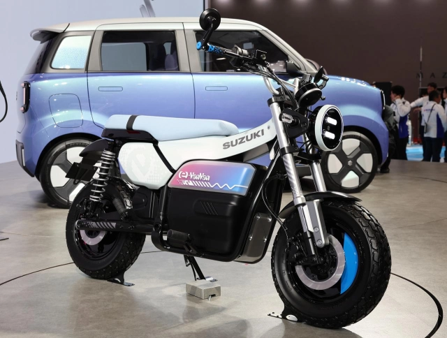 Hình ảnh thực tế của suzuki e-vanvan vừa ra mắt tại jms 2025 - chiếc minibike điện rất đáng chơi - 4