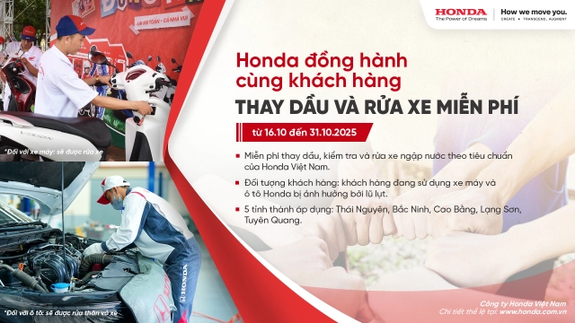 Honda việt nam hỗ trợ khách hàng miền bắc kiểm tra xe và thay dầu miễn phí sau mưa lũ - 1