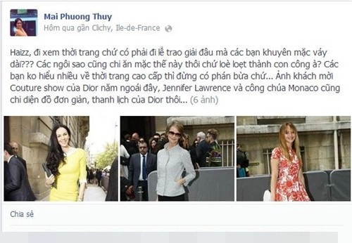 Mai phương thúy vô tư diện mũ có ngôn từ phản cảm - 7