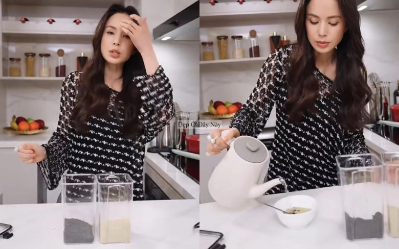 tiểu long nữ u60 sở hữu mái tóc bóng mượt như suối chăm uống loại nước đen xì từ 2 loại hạt suốt 30 năm - 4