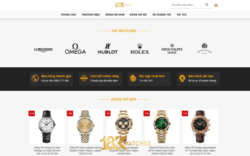 18k watches - cửa hàng bán đồng hồ chính hãng theo đuổi giá trị bền vững - 1