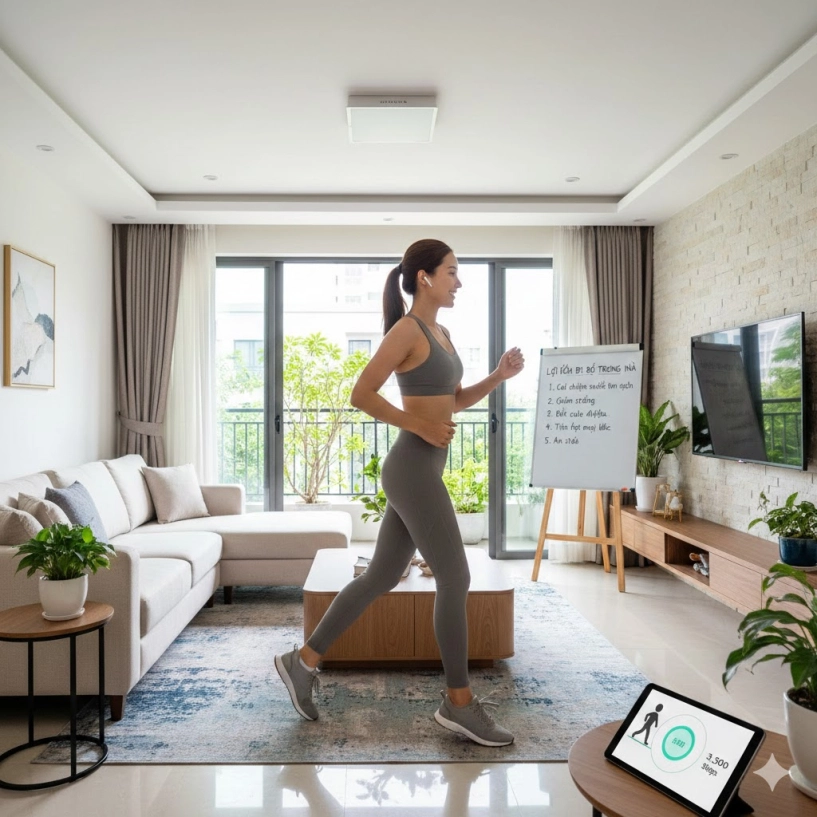Không cần ra công viên có một cách đi bộ ngay trong phòng khách giúp giảm 2 kg trong 1 tháng - 1