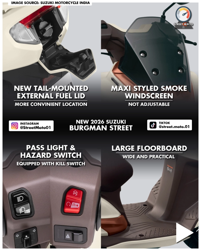 Suzuki burgman street 2026 trình làng lột xác cả về thiết kế lẫn công nghệ - 14